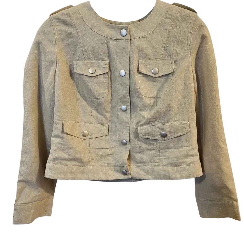 Liz Claiborne Petite Jacket Blazer‎ Sparkle Linen Blend Women PM